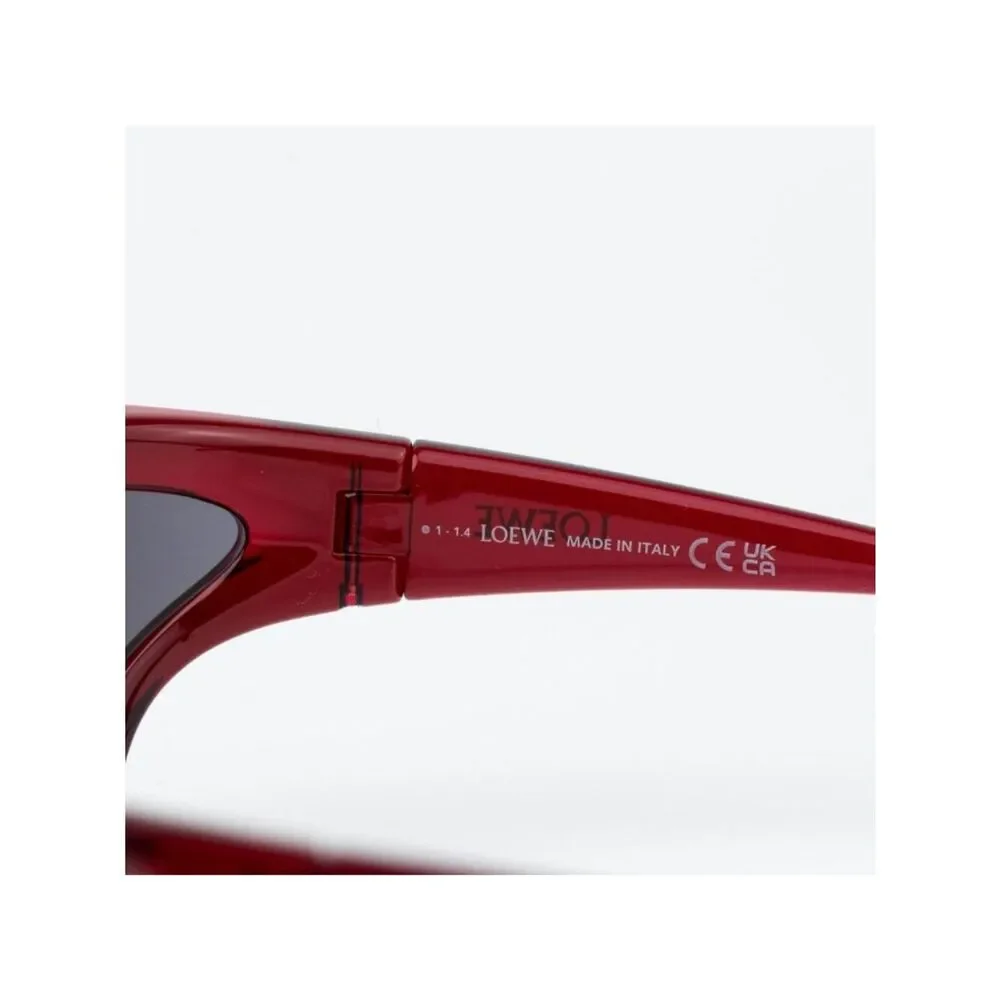 Loewe x PAULA'S IBIZA Men Sunglasses Red Smoke Wraparound LW40143U 66A